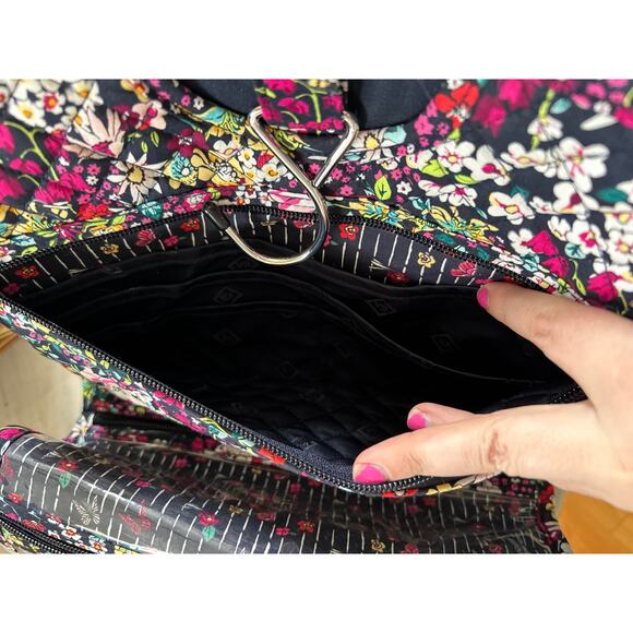 Vera Bradley Black & Pink Floral Packable Travel Cosmetic Hanging Case - Picture 5 of 10